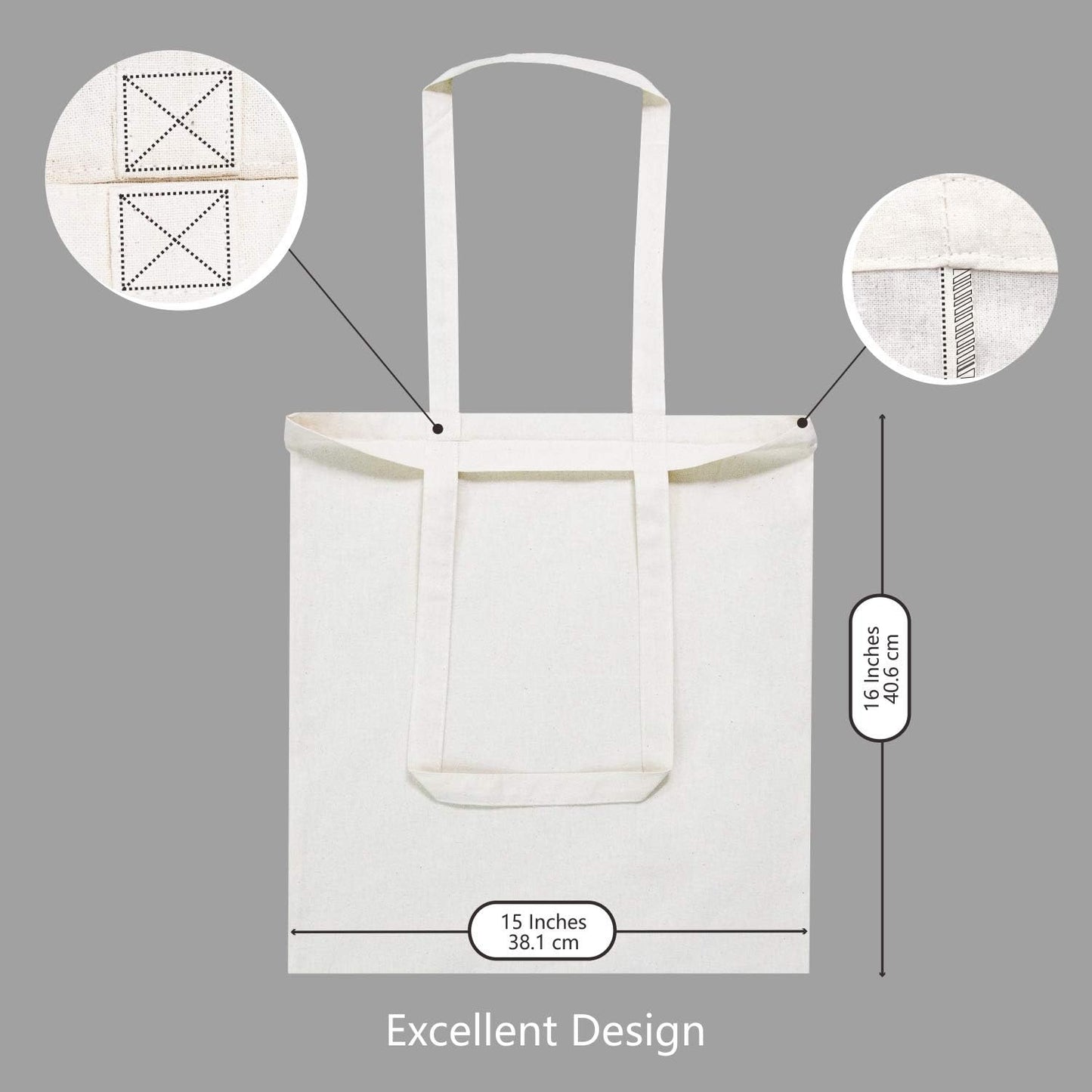 TOPDesign Custom Cotton Tote Bags - 240-Pack Personalized Cloth Bags for DIY & Promotions