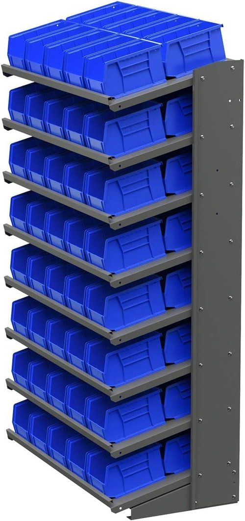 Akro-Mils Plastic Storage Bins - Space-Saving Stackable Organizers for Garage & Pantry | 9" x 6" x 5", Blue, 12-Pack