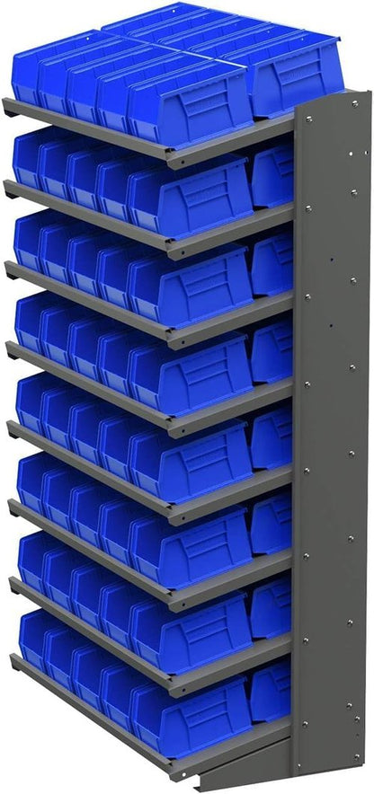 Akro-Mils Plastic Storage Bins - Space-Saving Stackable Organizers for Garage & Pantry | 9" x 6" x 5", Blue, 12-Pack