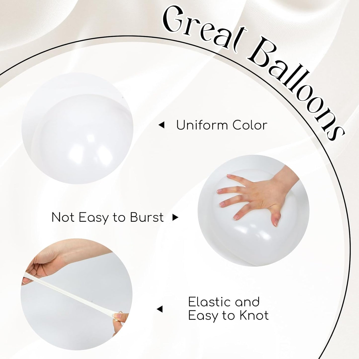 Skiennix 60pcs White Balloons - Clear Pearl Finish for Bridal Shower, Wedding, Bachelorette & Birthday Decor