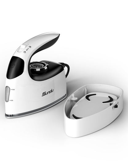 Sundu Small Steam Iron for Clothes, 1000W Travel Iron Portable with Silver Non-Stick Soleplate, 300 Microsteam Holes & 90ml Tank, Lockable Base for Quilting & Sewing