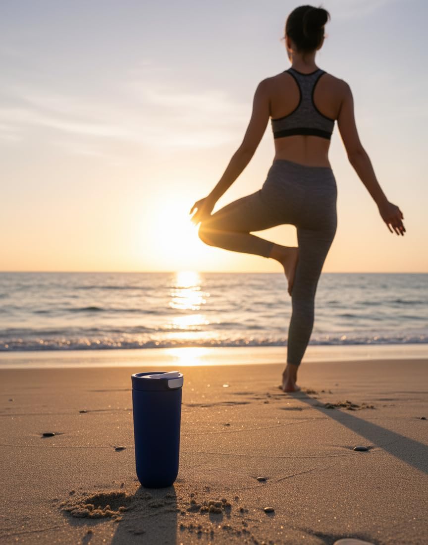 Skiennix Insulated Stainless Steel Coffee Tumbler - 16.9 oz, Double-Wall, Leakproof, BPA Free | Navy