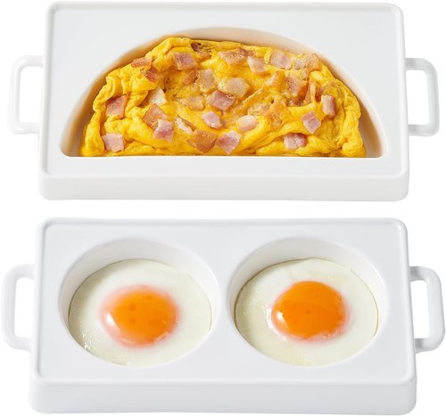 EliteVibe Microwave Egg Cooker - BPA-Free Non-Stick Omelette Maker | Quick & Easy Cooking (2 PCS)