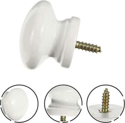 Uonlytech Cabinet Knobs - 8Pcs Self-Tapping Solid Wood Round Handles for Easy Installation | Durable Pulls for Home Furniture