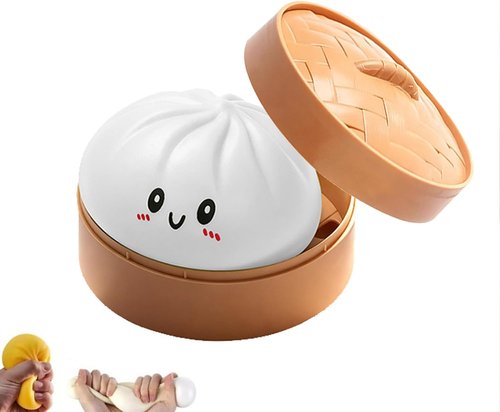 Dumpling Squishy Toy - Soft Squeeze Decompression Stress Relief | Mystery Dumplings (White)