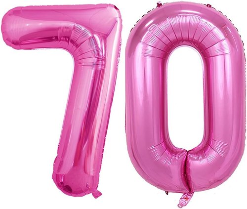 GOER Jumbo 42-Inch Hot Pink Number 70 Balloons - Perfect for 70th Birthday Party Decorations