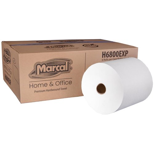 Marcal® Premium Hardwound Towels - 7.875” x 800’ Roll Towels | 6 Rolls/Case, Fits Most Dispensers
