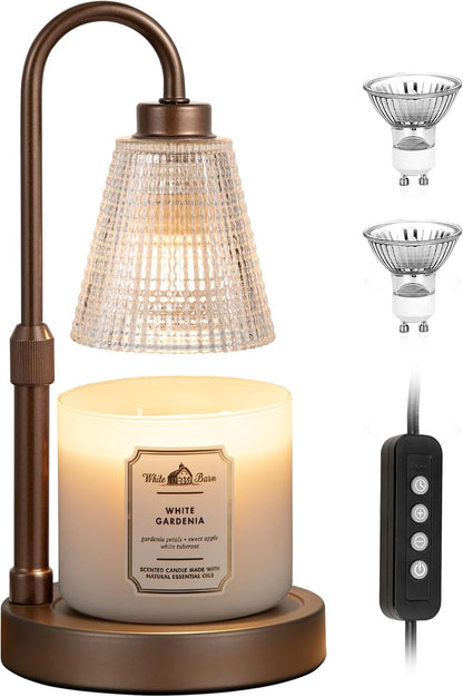 Big Brown Candle Warmer Lamp - Dimmable & Adjustable Timer for Jar Candles | Perfect Home Decor & Gifts