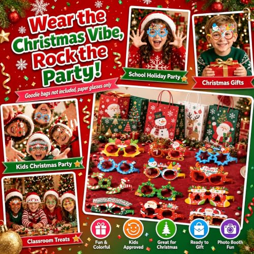 Christmas Party Sunglasses - 24 Pairs Holiday Photo Booth Props - Variation of THIS listing