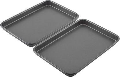 GoodCook Nonstick Steel Toaster Oven Baking Sheets - Set of 2, 9" x 6.2", Gray Finish