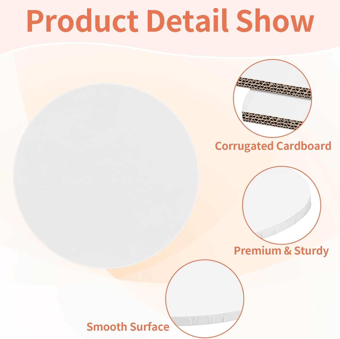 Sturdy 12 Inch Round Cake Boards by [Brand Name] - Durable 1/2 Inch Cake Drums, White, 2 Pcs