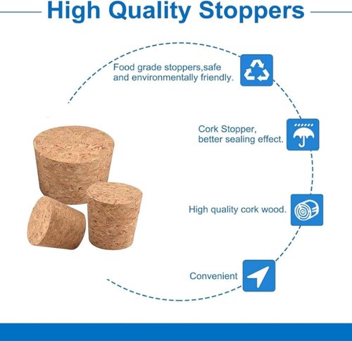 Bottle Mouth Sealing Soft Stopper Natural Soft Wood Corks 12 Pcs Four Sizes of Tapered Cork Plugs Large and Small Stoppers for Wine and Beer Bottles
