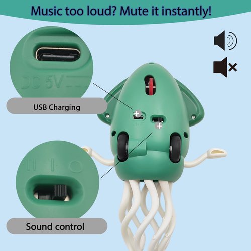 Treayes Electric Crawling Dancing Octopus Toy for Walking Baby Boy Girl 0-6 6-12 12-18 Months, Infant Tummy Time Musical Magic Dancing Squid Toy for 3 4 5 6 7 8 9 10 11 12 Toddler 1st Birthday Gift