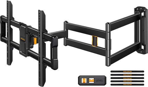 Perlegear Corner TV Wall Mount Long Arm TV Mount for 42-84 Inch TVs up to 150 lbs - Full Motion Wall Mount Single Stud with 37.2" Extension & Swivel Articulating Arm & Tilt, MAX VESA 600x400mm