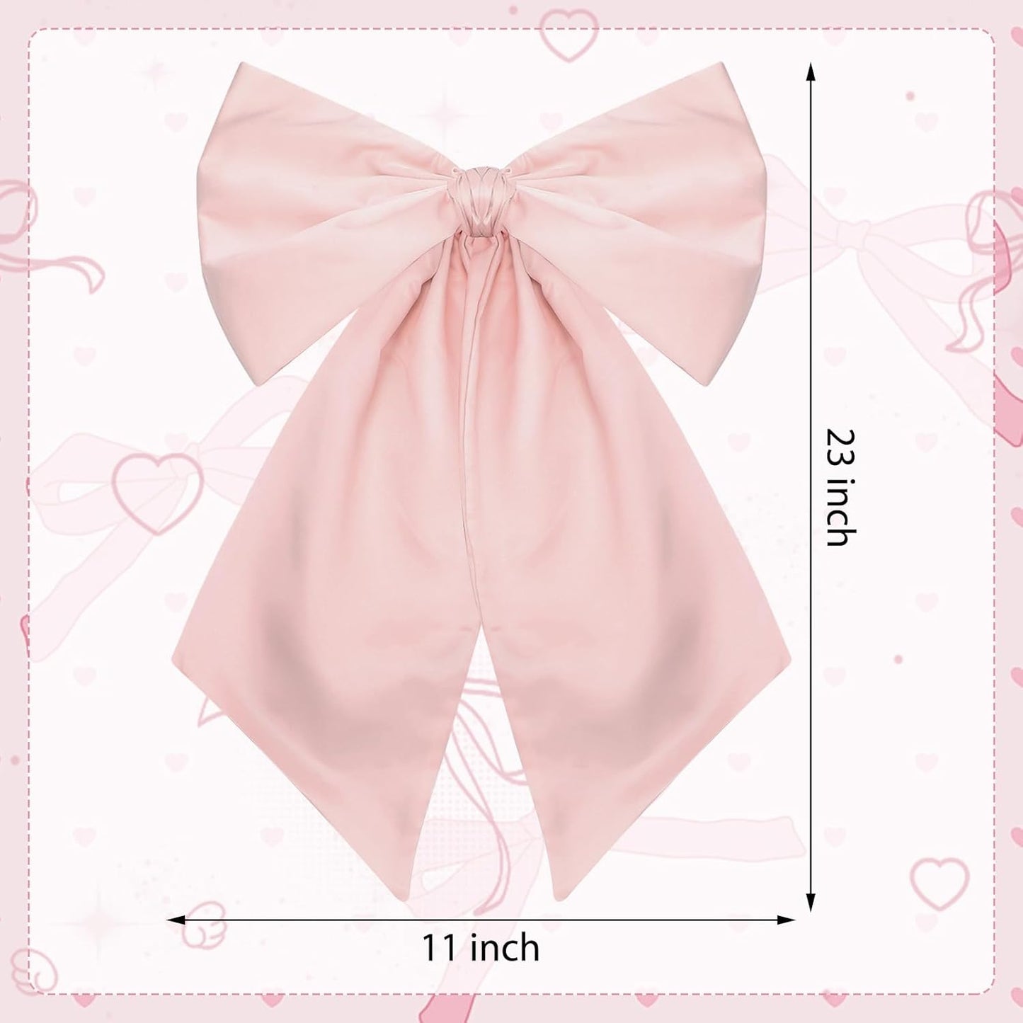 Skiennix Large Pink Bows - 3 Pack Decorative 11 x 23 Inches for Bachelorette & Bridal Showers