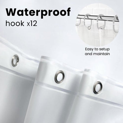 LiBa Bathroom Shower Curtain - Waterproof Plastic Shower Curtain Premium PEVA Non-Toxic with Rust Proof Grommets White 10G Heavy Duty Bathroom Accessories 72x72