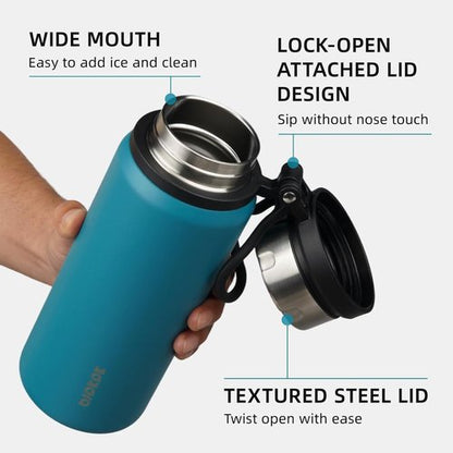 BJPKPK Stainless Steel Water Bottle - 25oz Insulated Flask | Double Wall Leakproof Design, Laguna Color