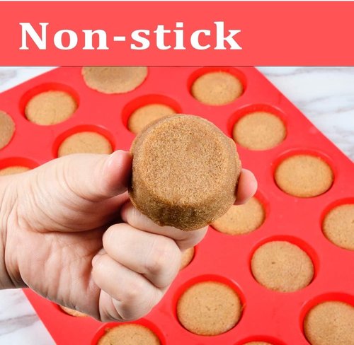 CAKETIME Silicone Muffin Pan - Mini 24-Cup Nonstick Baking Mold for Perfect Cupcakes | Food Grade Silicone