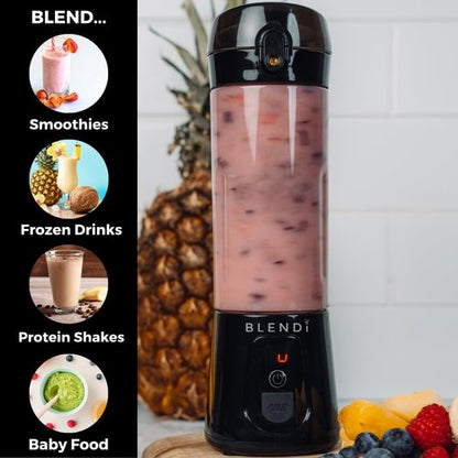 BLENDi Pro+ Portable Blender - Upgraded 120W Ice Crushing Motor, USB-C Rechargeable, 17.5oz, Black | BPA-Free & Travel-Friendly