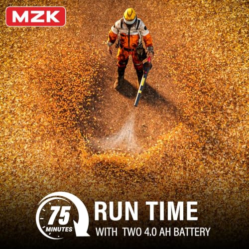 MZK 20V Cordless Leaf Blower - Red, Lightweight, Battery-Powered Yard Cleaner