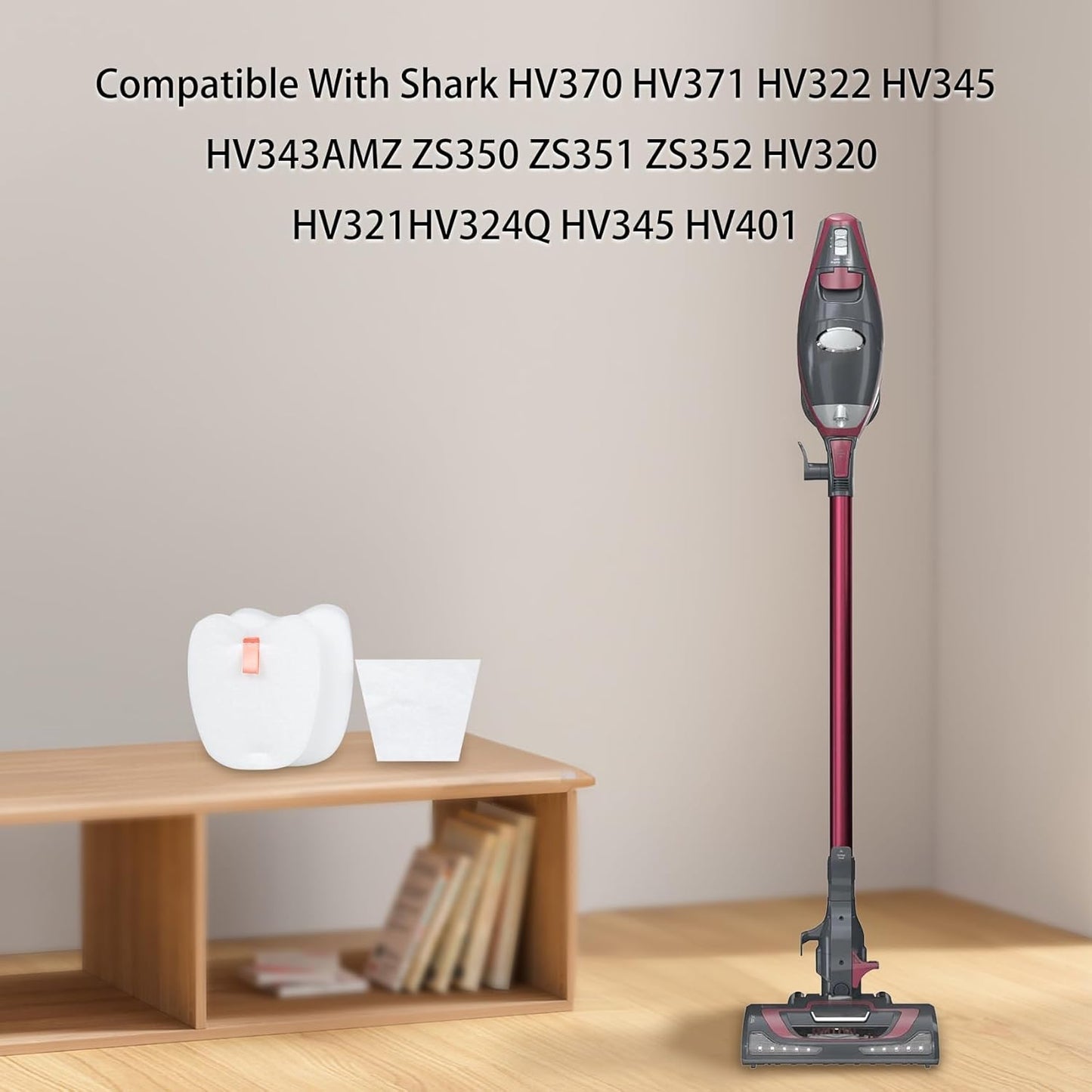 Shark HV370 Filter - Compatible Replacement for HV370, HV371, HV322 & More - 4 Sets Included