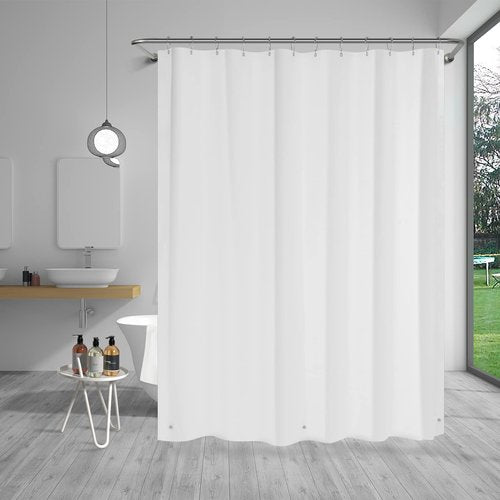AmazerBath Extra Long Shower Curtain Liner, White Shower Curtain Liner 84 Inches Long, 72x84 Plastic White Shower Liner, Cute Bathroom Shower Curtain Liners, PEVA Tall Shower Liner with 3 Magnets