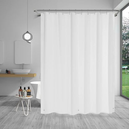 AmazerBath Shower Curtain Liner, 72x72 Plastic White Shower Curtain Liner, Cute Waterproof PEVA Shower Curtains, Lightweight Shower Curtains for Bathroom with Magnets and 12 Grommet Holes