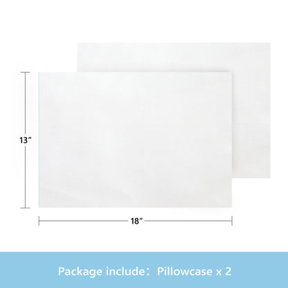 TILLYOU Toddler Pillowcase 2 Pack with Envelope Closure,13" x 18" Silky Soft Microfiber Travel Kids Pillow Cases for Boys and Girls,Pure White