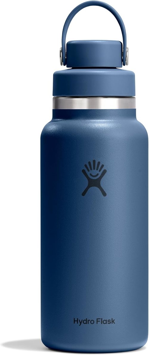 Hydro Flask Water Bottle - Insulated Stainless Steel with Wide Mouth Flex Chug Lid | 32 Oz Harbor Blue