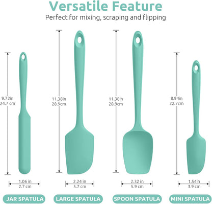 U-Taste Silicone Spatula Set - 600°F Heat Resistant Kitchen Tools | Teal/Aqua Sky Color
