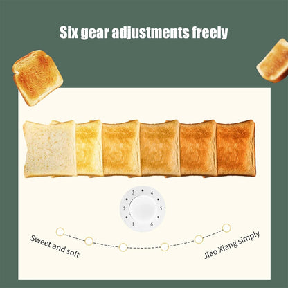 Skiennix Retro 2-Slice Stainless Steel Toaster - 6 Functions, Removable Crumb Tray, White