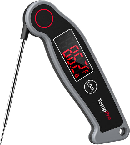 TempPro TP19 Waterproof Digital Meat Thermometer - Instant Read with Backlit Display for Grilling & Cooking
