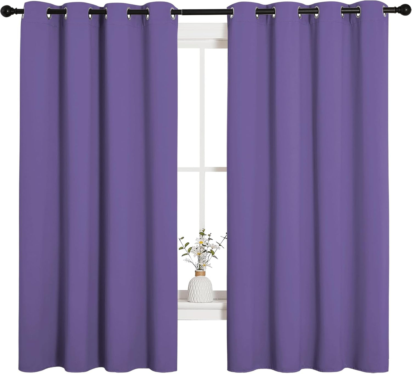 NICETOWN Blackout Curtain Panels - Thermal Insulated Grommet Drapes | Lilac Purple, 55 x 68 Inches (1 Pair)