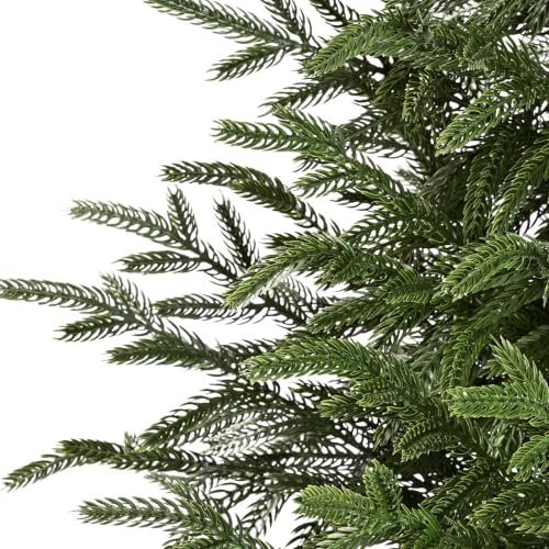 2 Pack Unlit 3FT Artificial Norfolk Pine Christmas Trees with Woven Basket - Real-Touch Foliage