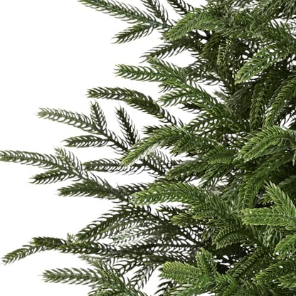 2 Pack Unlit 3FT Artificial Norfolk Pine Christmas Trees with Woven Basket - Real-Touch Foliage