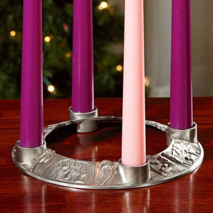 Autom Christmas Nativity Scene Candleholder - 7 Inch Advent Wreath for Holiday Decor