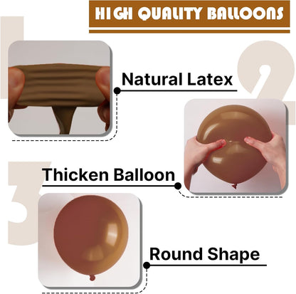 PartyWoo Brown Balloons - 50pcs 5 Inch Mini Boho Neutral Coffee Tan Latex for Weddings & Events
