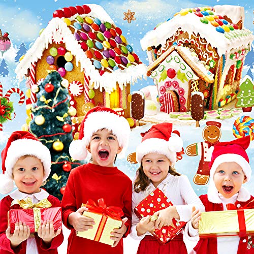 Christmas Gingerbread House Backdrop Fabric Banner for Holiday Parties