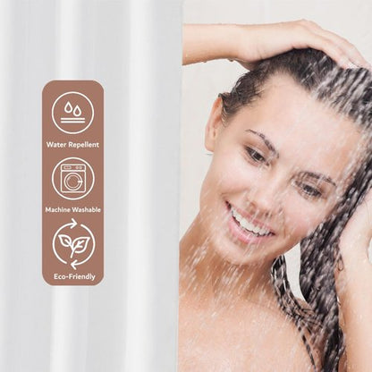Felisa Waterproof Fabric Shower Curtain Liner with 6 Weighted Magnets,72 x 72 inch Hotel Quality & Soft Cloth Shower Curtain,Washable White Shower Curtain Liner for Bathroom