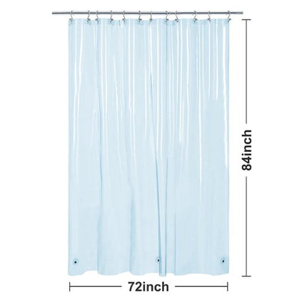 Barossa Design Extra Long Clear Blue Shower Curtain Liner with 3 Magnets - 72" x 84" XL, Waterproof PEVA Lightweight Shower Liner for Bathroom, PVC Free, Metal Grommets - Clear Blue, 72x84