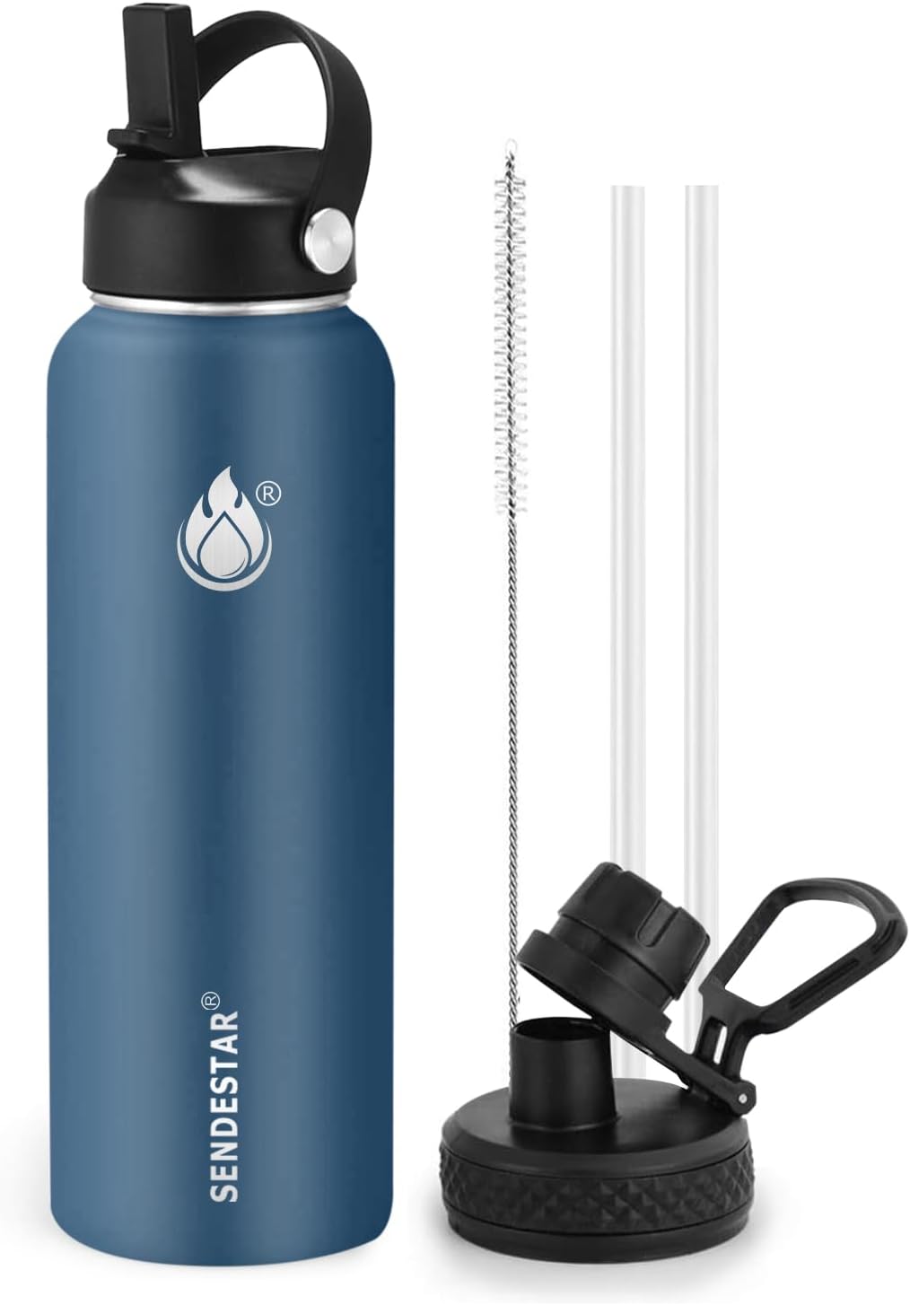 Skiennix Insulated Water Bottle - 32 Oz Stainless Steel Wide Mouth | Double Wall, Leak Proof, Keeps Drinks Cold or Hot for 24 Hrs