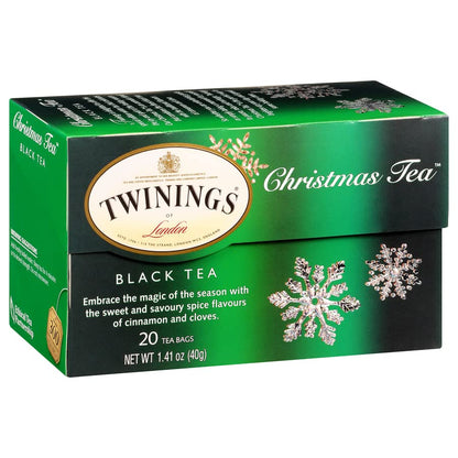 Twinings Christmas Tea - Black Tea Blended with Spicy and Aromatic Clove and Cinnamon, Tea Bags Individually Wrapped, 20 Count Ea (Pack of 2)