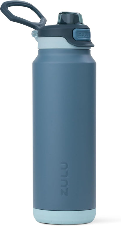 ZULU Powerfill Pro 32oz Stainless Steel Water Bottle - Quick Fill Lid, Triple Walled Insulation, Leak Proof | High Tide Color