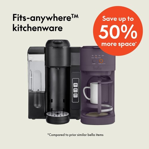 BELLA VersaBrew Coffee Maker - 2-in-1 K-Cup Compatible, Brew 3 Sizes, Iced Coffee Function, 60oz Tank, Plum