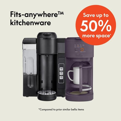 BELLA VersaBrew Coffee Maker - 2-in-1 K-Cup Compatible, Brew 3 Sizes, Iced Coffee Function, 60oz Tank, Plum