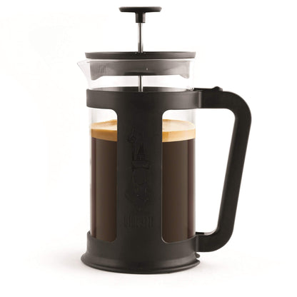 Bialetti Coffee Press Smart, French Press for coffee or tea, borosilicate glass container, dishwasher safe, 1 L - 34 Oz (8-cup), Black