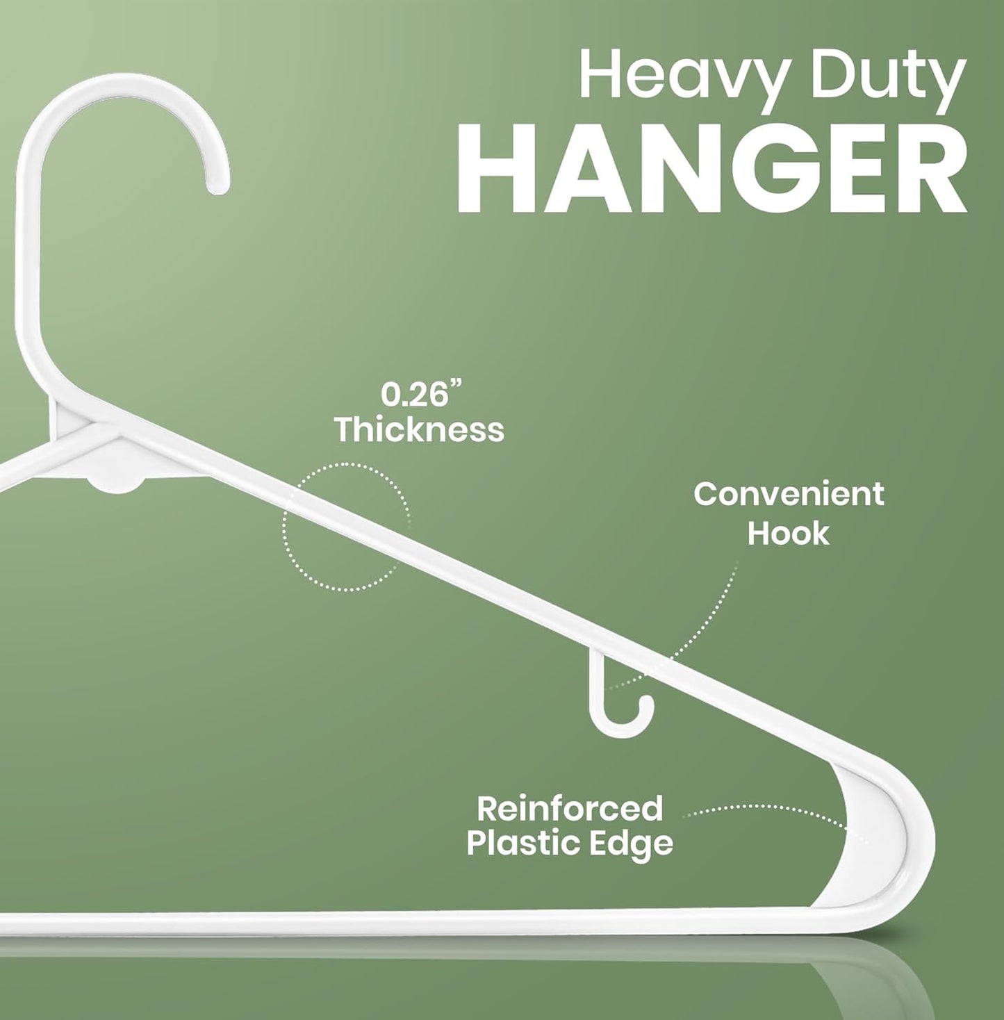 Utopia Home Plastic Hangers 50 Pack - Durable Space-Saving Closet Organizers - Essential for Shirts, Pants & Coats (White)