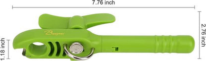Bangrui Professional 4-in-1 Can Opener - Safe & Smooth Edges with Corkscrew | Green Kitchen Gadget