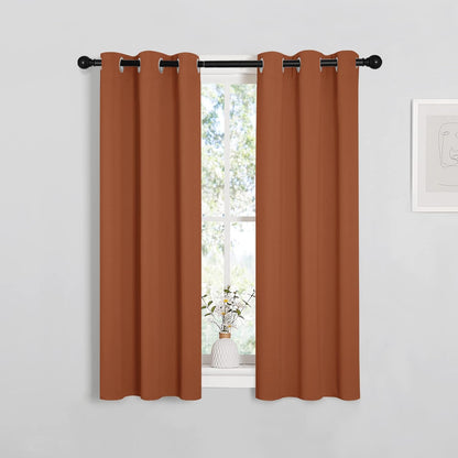 NICETOWN Burnt Orange Blackout Curtains - Thermal Insulated Grommet Drapes for Living Room (1 Pair, 29x45")