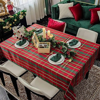 Waterproof Christmas Rectangle Tablecloth 60x84 inch - Gold, Spill-Proof Holiday Decor